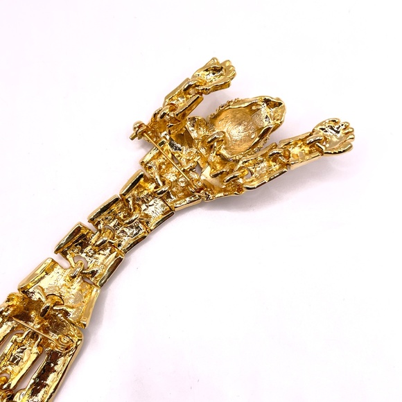 Vintage Leopard Shoulder Brooch 7 1/2" Articulating - Picture 4 of 13